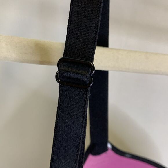 PINK Victoria’s Secret Black Silver Dot Detail Wireless Push-Up Bra Size 36C - Picture 6 of 8